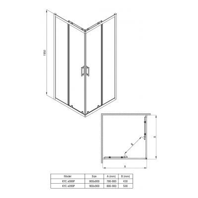 Deante Funkia Evo kabina prysznicowa 80x80 cm kwadratowa chrom połysk/szkło przezroczyste KYC_0088P