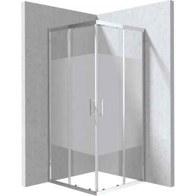 Deante Funkia Evo kabina prysznicowa 80x80 cm kwadratowa chrom połysk/szkło ze wzorem pas KYC_0E88P