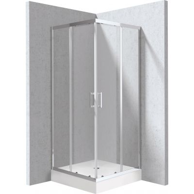 Deante Funkia Evo kabina z brodzikiem 90x90 cm kwadratowa chrom połysk/szkło przezroczyste KYCZ0099P