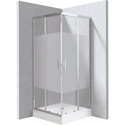 Deante Funkia Evo kabina z brodzikiem 80x80 cm kwadratowa chrom połysk/szkło przezroczyste KYC_Z0E88P