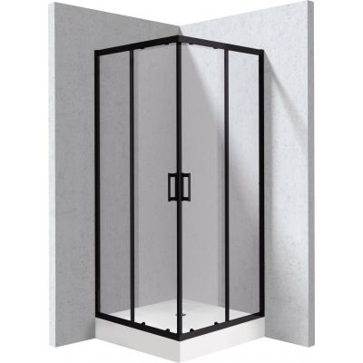 Deante Funkia Evo kabina z brodzikiem 80x80 cm kwadratowa czarny mat/szkło przezroczyste KYC_ZN088P