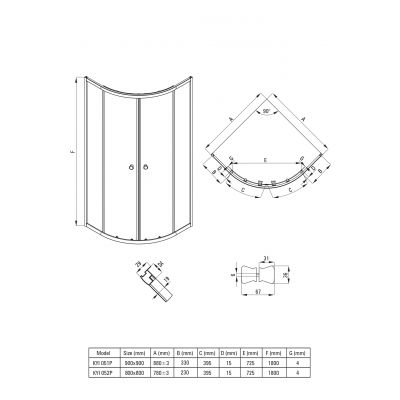 Deante Cilantro kabina z brodzikiem 80x80 cm półokrągła chrom połysk/szkło przezroczyste KYLZ052K