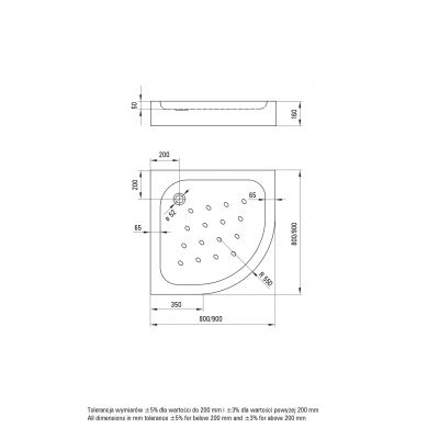 Deante Cilantro kabina z brodzikiem 80x80 cm półokrągła chrom połysk/szkło przezroczyste KYLZ052K