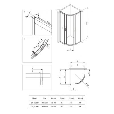 Deante Funkia Evo kabina prysznicowa 90x90 cm półokrągła chrom połysk/szkło przezroczyste KYP_0099P