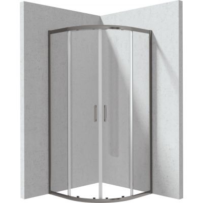 Deante Funkia Evo kabina prysznicowa 80x80 cm półokrągła titanium /szkło przezroczyste KYP_D088P