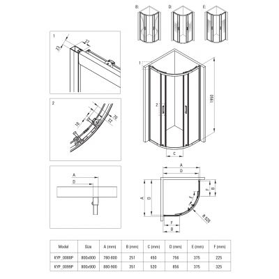 Deante Funkia Evo kabina prysznicowa 80x80 cm półokrągła titanium /szkło przezroczyste KYP_D088P