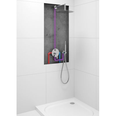 Deante Arnika zestaw prysznicowy podtynkowy z deszczownicą chrom NAC09QP