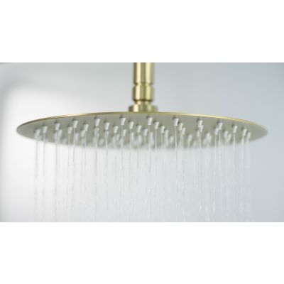 Deante Arnika zestaw prysznicowy ścienny z deszczownicą złoty szczotkowany NACR1QK