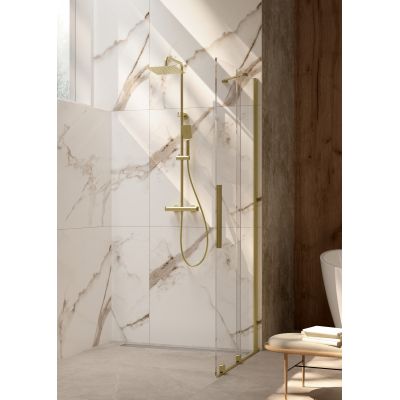 Deante Therm zestaw prysznicowy ścienny termostatyczny z deszczownicą złoty NACR4HT