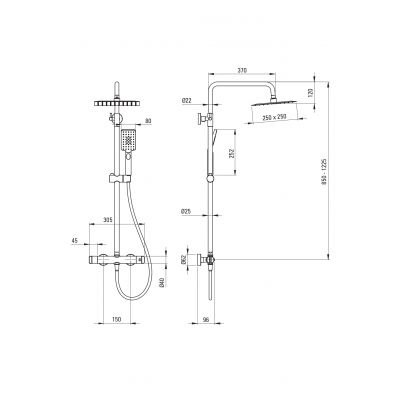 Deante Therm zestaw prysznicowy ścienny termostatyczny z deszczownicą złoty NACR4HT