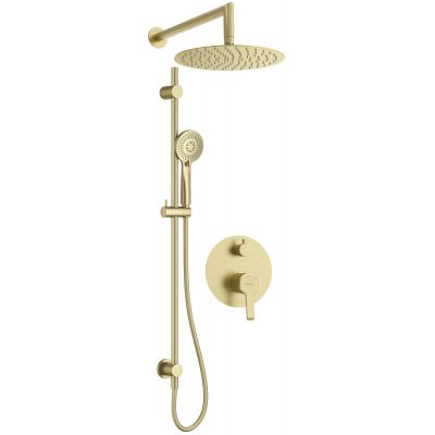 Deante Arnika zestaw prysznicowy podtynkowy z deszczownicą złoty NAC_R6QP