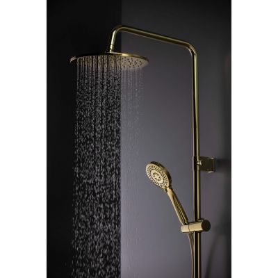 Deante Arnika Gold zestaw prysznicowy ścienny z deszczownicą złoty NACZ1QK