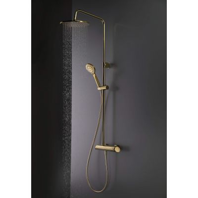 Deante Arnika Gold zestaw prysznicowy ścienny z deszczownicą złoty NACZ1QK