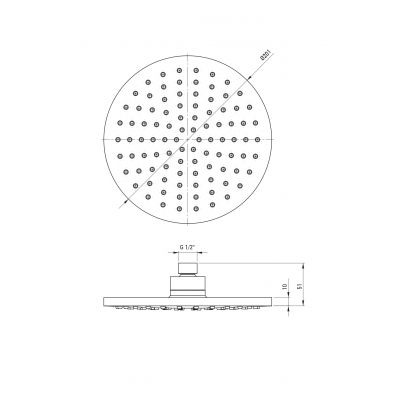 Deante Boro deszczownica 20x20 cm okrągła chrom NER_039K