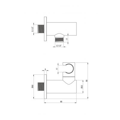 Deante Blur zestaw prysznicowy podtynkowy z deszczownicą grafitowy NQL_D9YK