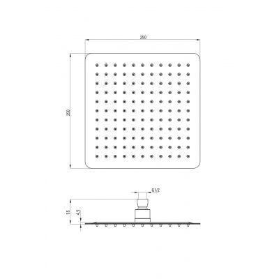Deante Blur zestaw prysznicowy podtynkowy z deszczownicą czarny NQL_N9YK