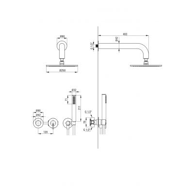Deante Silia zestaw prysznicowy podtynkowy z deszczownicą biały mat NQS_A0YK