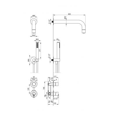 Deante zestaw prysznicowy podtynkowy z deszczownicą biały NQS_A9XK