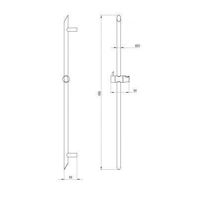 Deante Silia drążek prysznicowy 80 cm brąz szczotkowany NQS_C51D