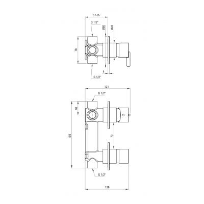 Deante Silia zestaw prysznicowy podtynkowy z deszczownicą titanium NQS_D0YK