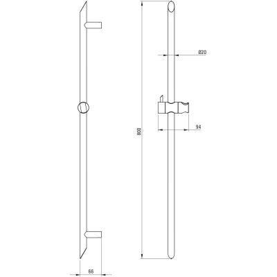 Deante Silia drążek prysznicowy 80 cm titanium NQS_D51D