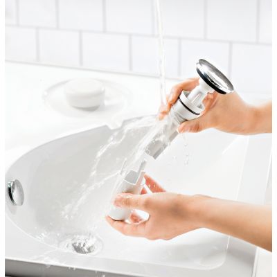 Deante Click-Clack korek do umywalki click-clack z przelewem i syfonem chrom/biały NHC010C