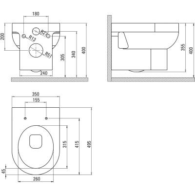 Deante Avis zestaw miska z deską i stelaż z przyciskiem CDAS6ZPW