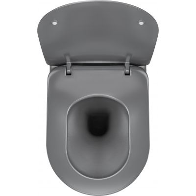 Deante Peonia zestaw miska WC wisząca bez kołnierza z deską wolnoopadającą antracyt CDEDDZPW