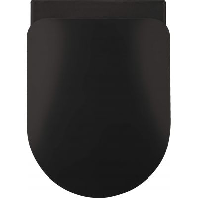 Zestaw Deante Peonia Zero miska WC wisząca bez kołnierza z deską sedesową wolnoopadającą slim czarny mat (CDENZPW, CDENSOZ)