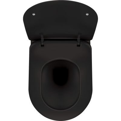 Zestaw Deante Peonia Zero miska WC wisząca bez kołnierza z deską sedesową wolnoopadającą slim czarny mat (CDENZPW, CDENSOZ)