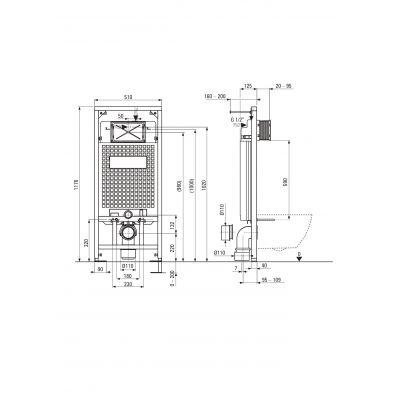 Deante Silia zestaw stelaż z miską, deską i przyciskiem CDLS6ZPW