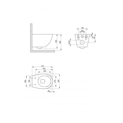 Deante Silia zestaw stelaż z miską, deską i przyciskiem CDLS6ZPW