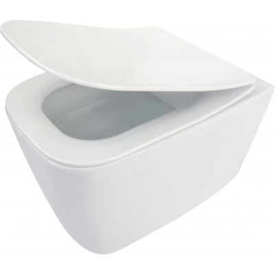 Deante Hiacynt zestaw miska WC bez kołnierza z deską wolnoopadającą Slim biały CDYD6ZPW