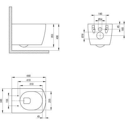 Deante Hiacynt New zestaw stelaż z miską, deską i przyciskiem CDY_S6ZPW