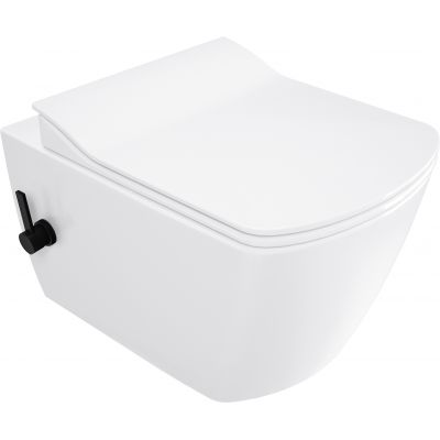 Deante Blur miska WC wisząca bez kołnierza biały-czarny połysk CDZ6WNW