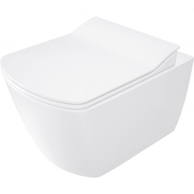 Deante Blur miska WC wisząca bez kołnierza biały-czarny połysk CDZ6WNW