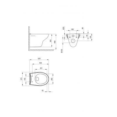 Deante Boro miska WC z deską wolnoopadającą wisząca bez kołnierza biały połysk CMOD6SPW