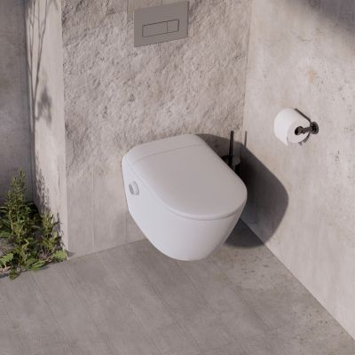 Deante Silia toaleta myjąca z pokrętłem sterującym wisząca bez kołnierza biała CSID6ZPW