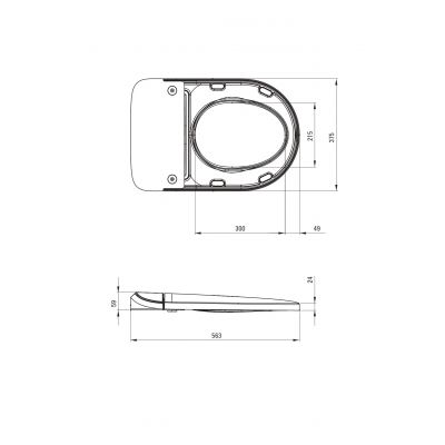 Deante Silia toaleta myjąca z pokrętłem sterującym wisząca bez kołnierza biała CSSD6ZPW