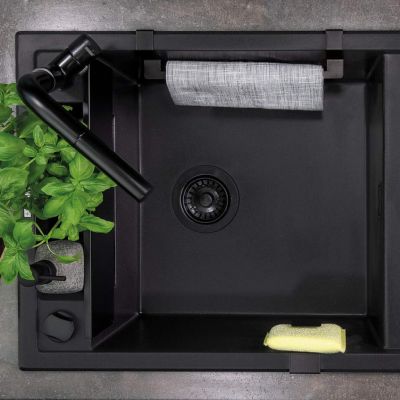 Deante Magnetic zlewozmywak granitowy 82x50 cm czarny ZRM_N113