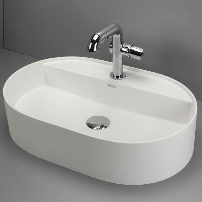 Deante Silia umywalka 55x35 cm owalna nablatowa biała CQS_AU6B
