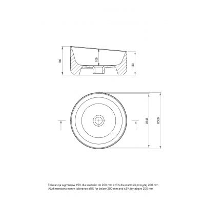 Deante Arnika umywalka 36x36 cm okrągła nablatowa biała CGN_6U3S