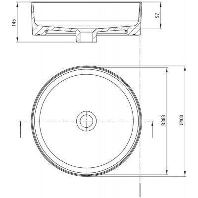 Deante Round umywalka 40x40 cm okrągła nablatowa biała CGR_6U4S