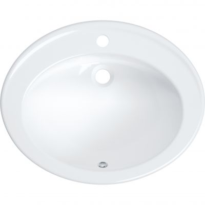 Deante Round umywalka 58x46,3 cm owalna wpuszczana biała CGR_6U6B