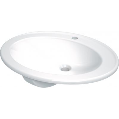 Deante Round umywalka 58x46,3 cm owalna wpuszczana biała CGR_6U6B