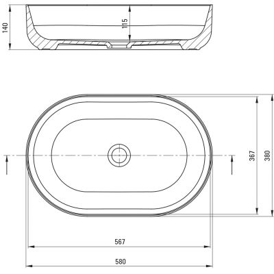 Deante Round umywalka 58x38 cm owalna nablatowa biała CGR_6U6S