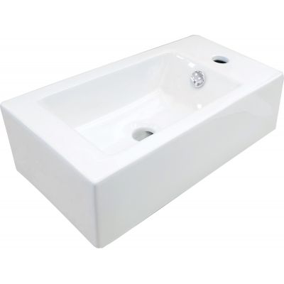 Deante Square umywalka 50,5x25,5 cm prostokątna ścienna-nablatowa biała CGS_6U2R