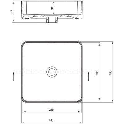 Deante Square umywalka 40,5x40,5 cm kwadratowa nablatowa biała CGS_6U4S