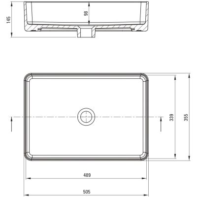 Deante Square umywalka 50,5x35,5 cm prostokątna nablatowa biała CGS_6U5S