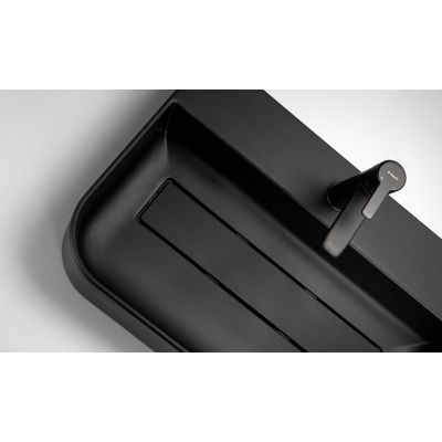 Deante Arnika umywalka 60,5x40,5 cm nablatowa czarna CQA_NU6S